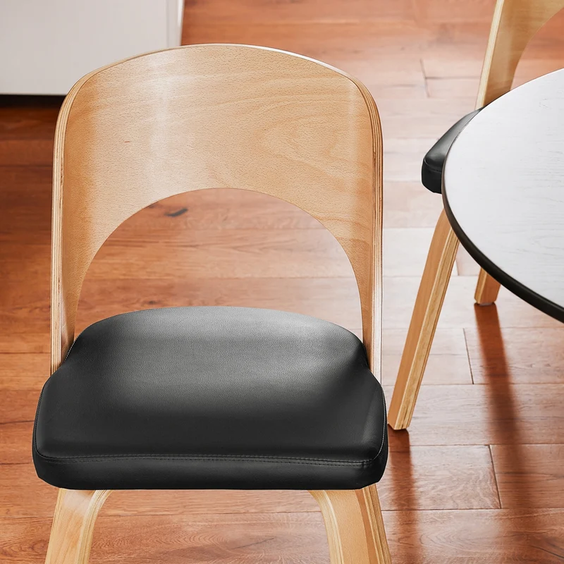 SoBuy FST97-SCH Chaise en Bois avec Dossier et Assise Rembourrés
