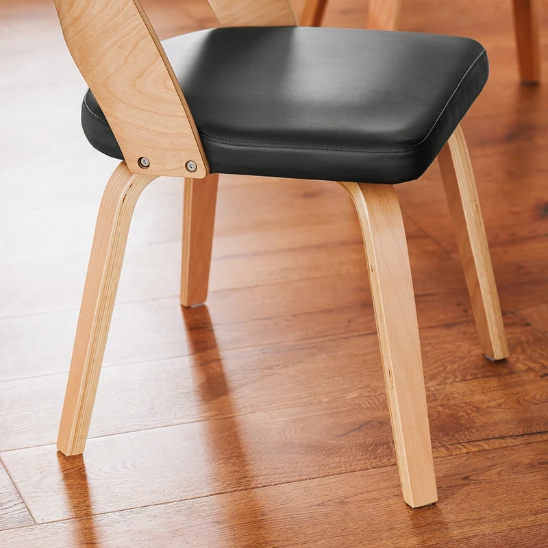 SoBuy FST97-SCH Chaise en Bois avec Dossier et Assise Rembourrés