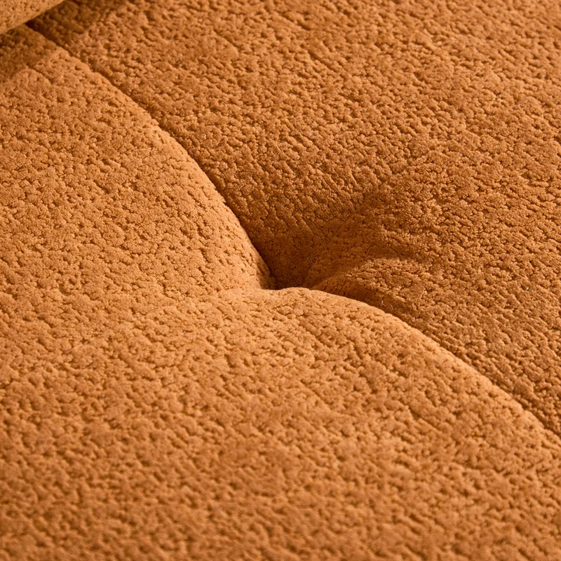 Canapé d’angle modulaire orange 3 places avec pouf