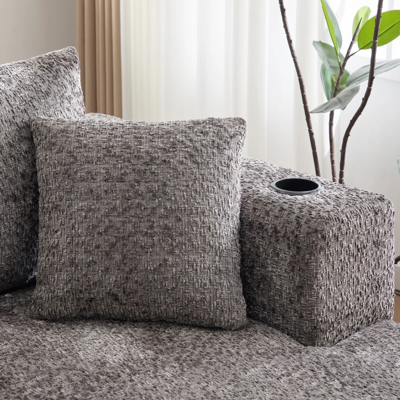 Canapé d’angle modulaire gris 3 place