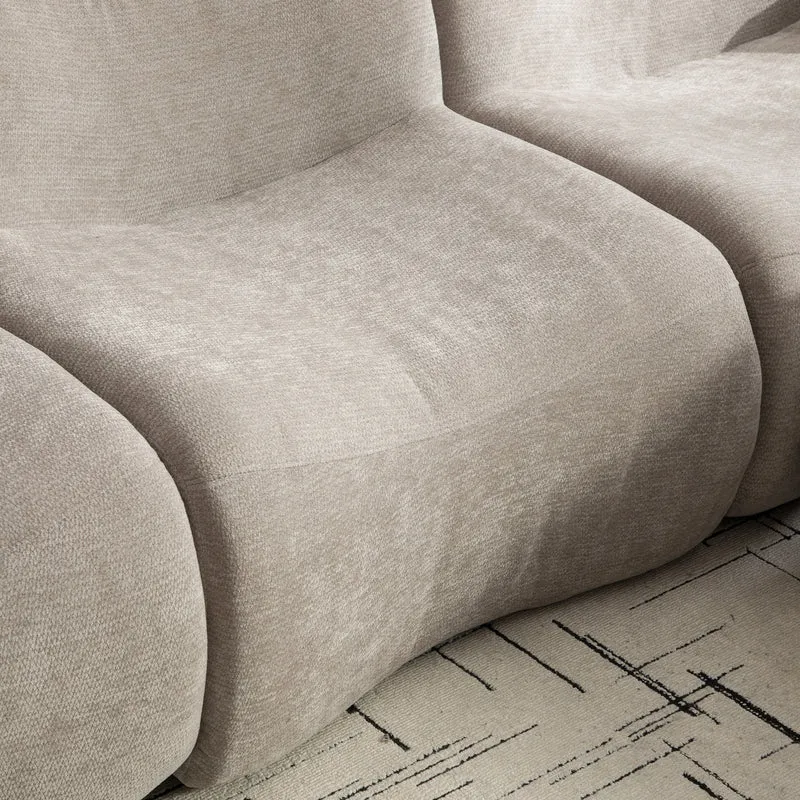 Canapé modulaire chenille gris 2 places