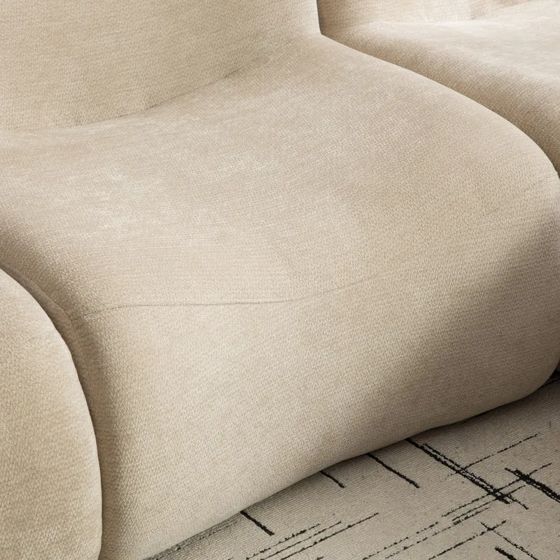 Canapé modulaire chenille kaki clair 2 places