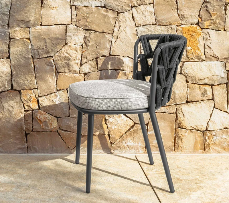 Set 2 Swipe chaise de salle à manger pour l'extérieur