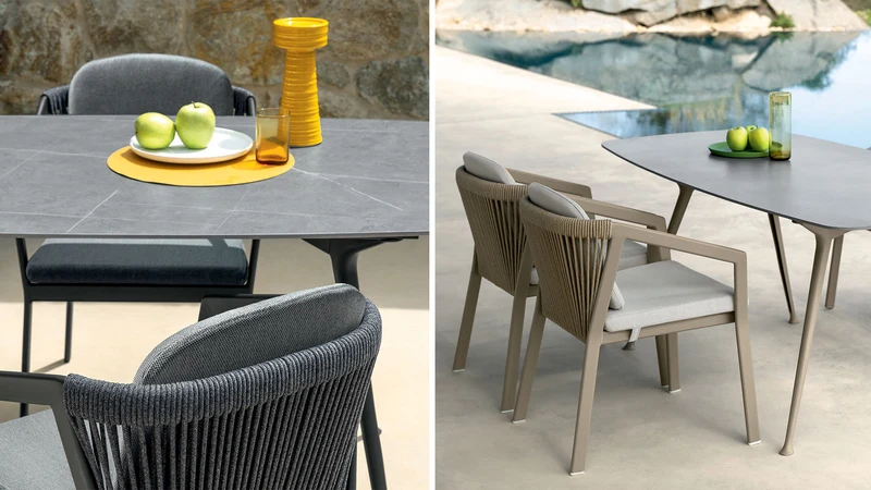 Set 2 Nova chaise de salle à manger pour l'extérieur