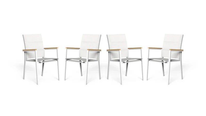 Set 4 TIMBER Chaise de salle à manger POUR L'EXTÉRIEUR