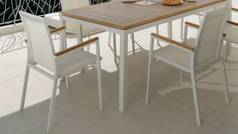 Set 4 TIMBER Chaise de salle à manger POUR L'EXTÉRIEUR