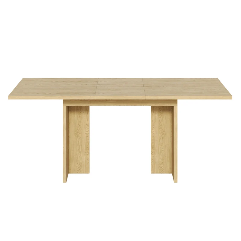 Table à manger extensible aspect chêne 140-180 cm style minimaliste moderne