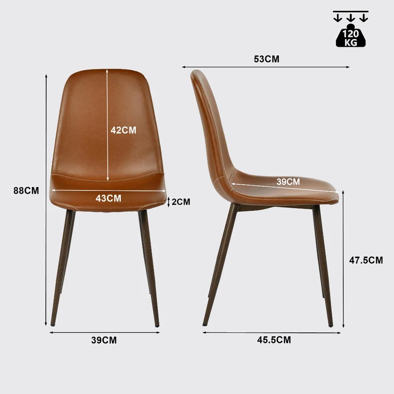 Ensemble table à manger extensible noire avec 6 chaises de salle à manger en PU, style scandinave