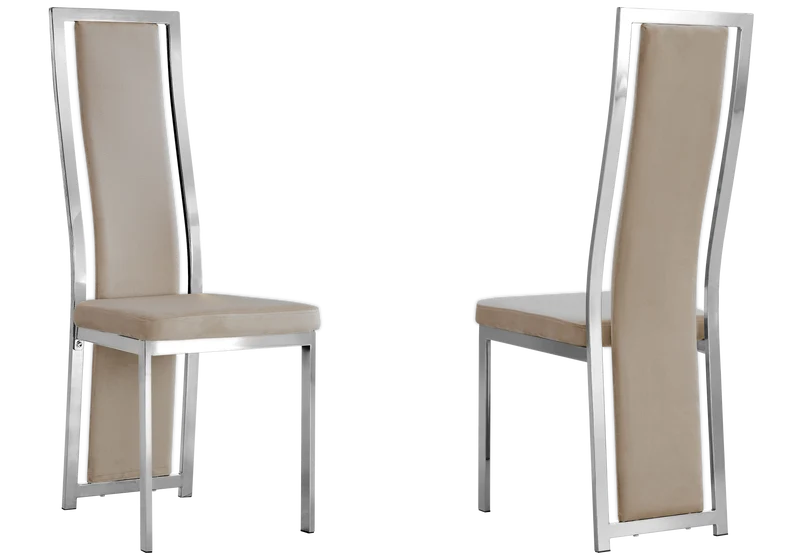 Table marbre noir et 6 chaises velours argent – Jessy