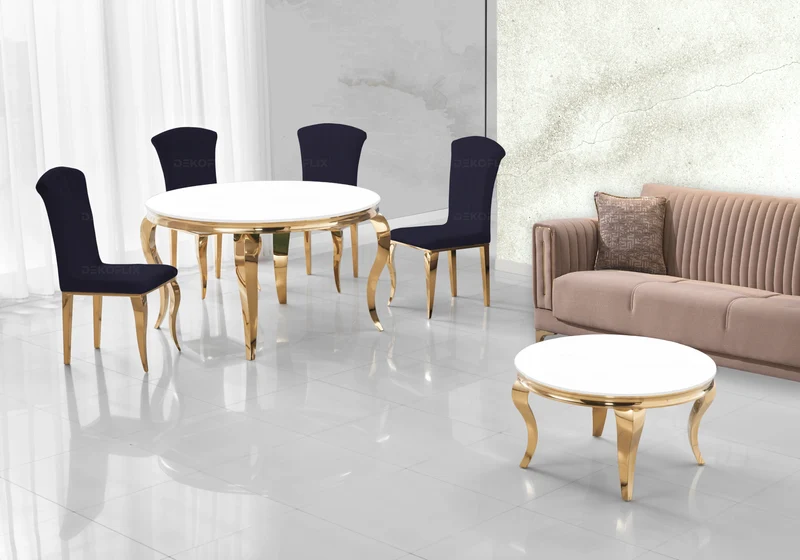 Chaises en velours noir et pieds or - Nova x6