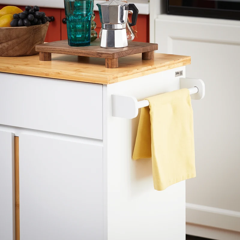 SoBuy FKW125-WN Desserte de Cuisine à roulettes Chariot de Service avec 1 Tiroirs, 2 Portes, 4 étages à l’intérieur