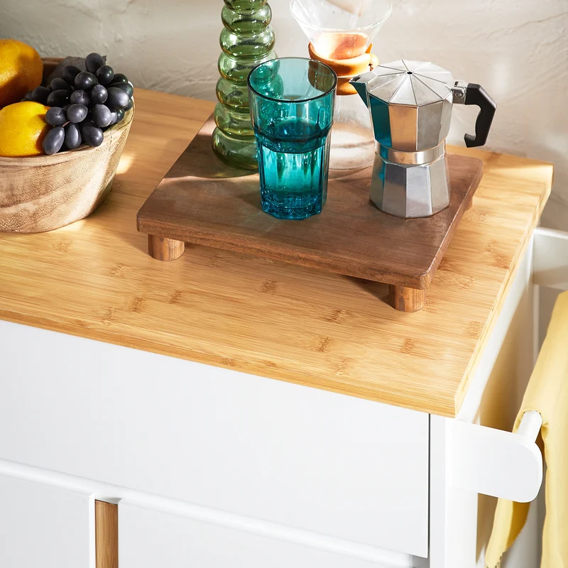 SoBuy FKW125-WN Desserte de Cuisine à roulettes Chariot de Service avec 1 Tiroirs, 2 Portes, 4 étages à l’intérieur