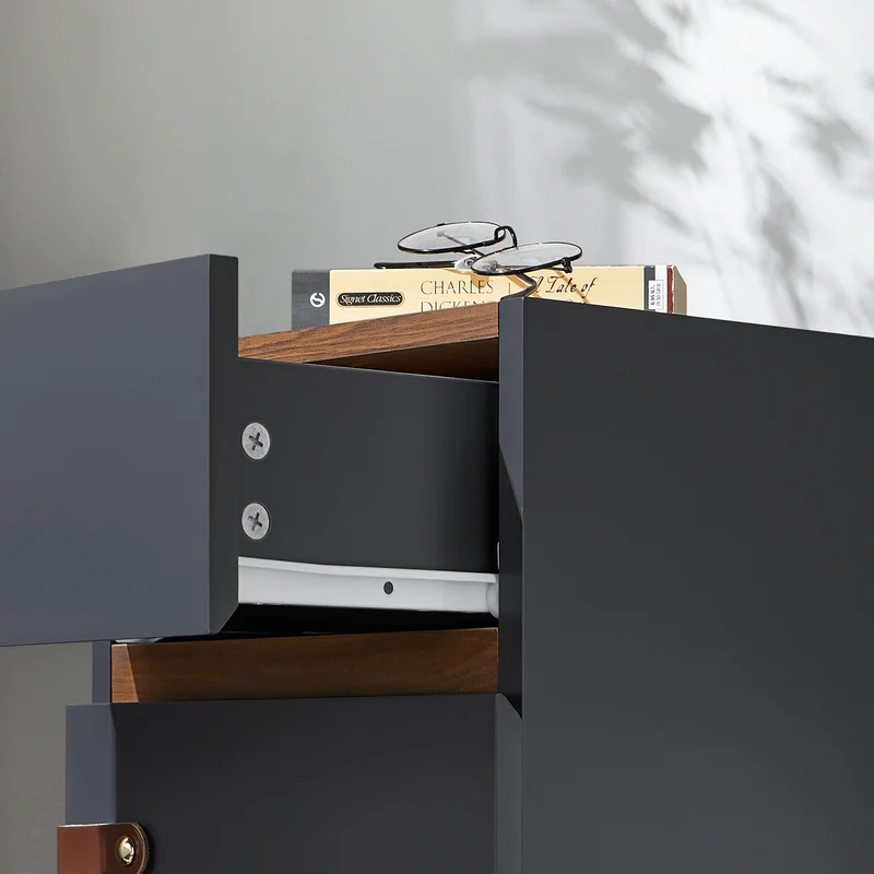 SoBuy FBT146-DG Table de Chevet Bout de Canapé Table de Nuit Table d'Appoint Table Basse avec 1 Tiroir et 1