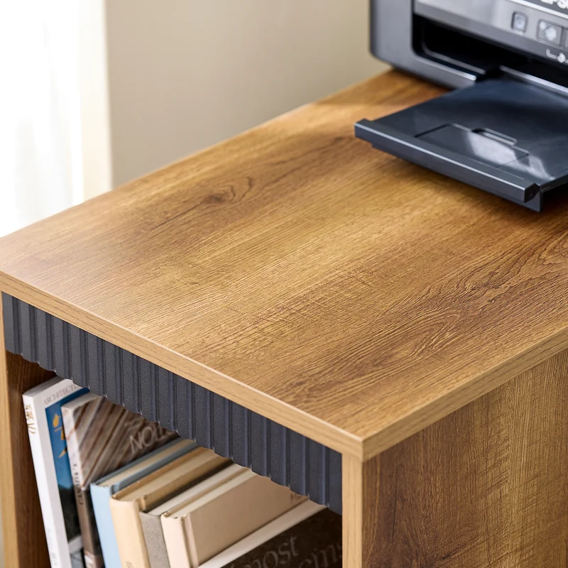 SoBuy FBT143-PF Bout de Canapé sur Roulettes Table de Chevet Table d'Appoint avec 1 Tiroir, 2 Compartiments Ouverts et 4 Portes