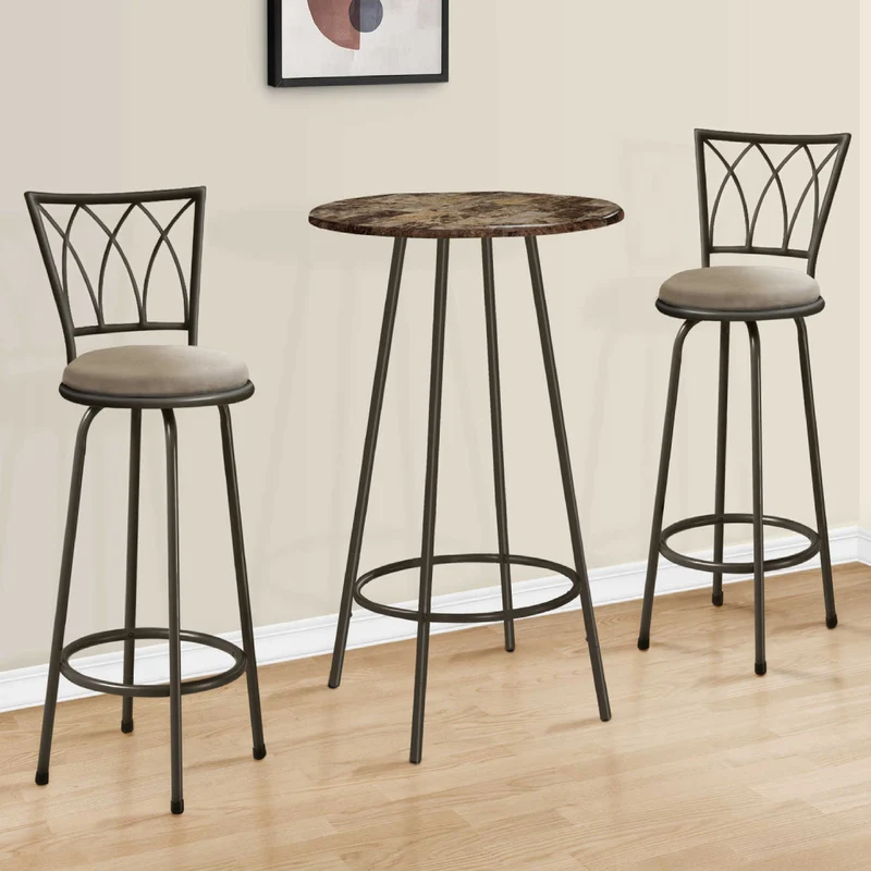 Table de salle à manger style bistro en MDF/stratifié brun - I 2310