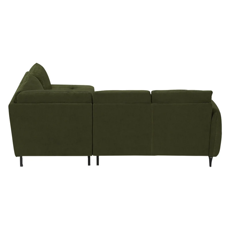 Sectionnel en tissu vert foncé avec chaise longue - Janlie