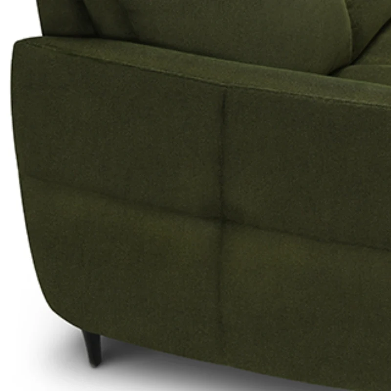 Sectionnel en tissu vert foncé avec chaise longue - Janlie