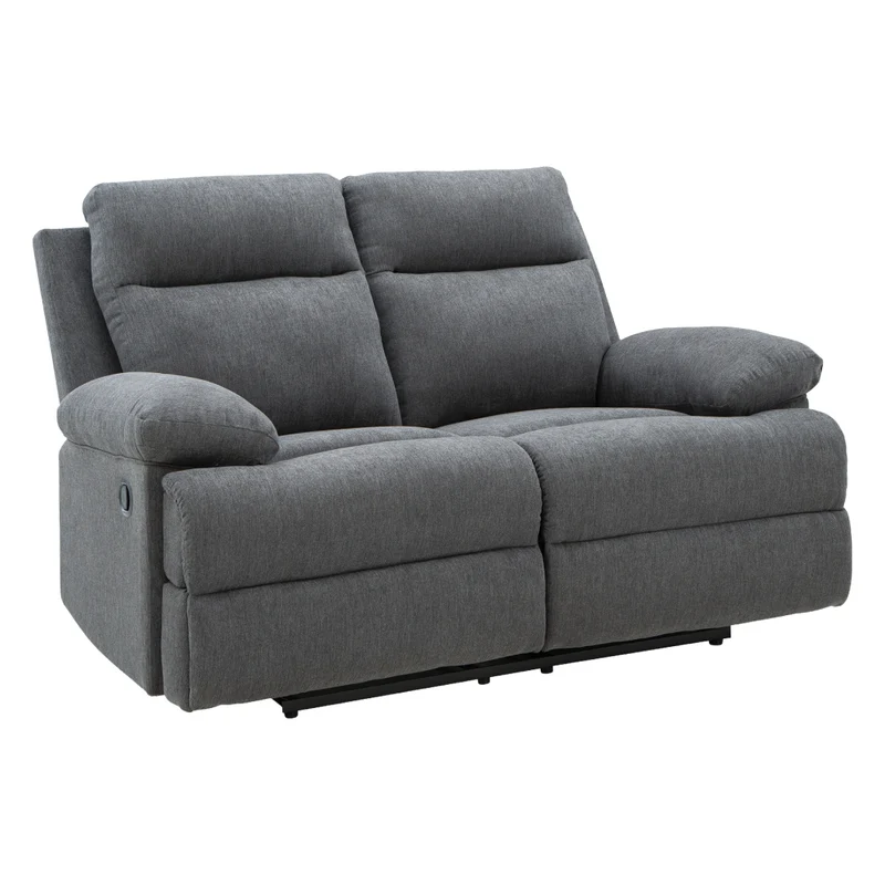Causeuse inclinable en tissu chenille gris charcoal - Side-Swipe