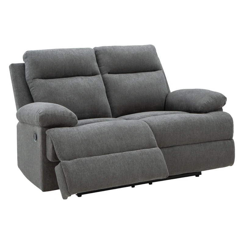 Causeuse inclinable en tissu chenille gris charcoal - Side-Swipe