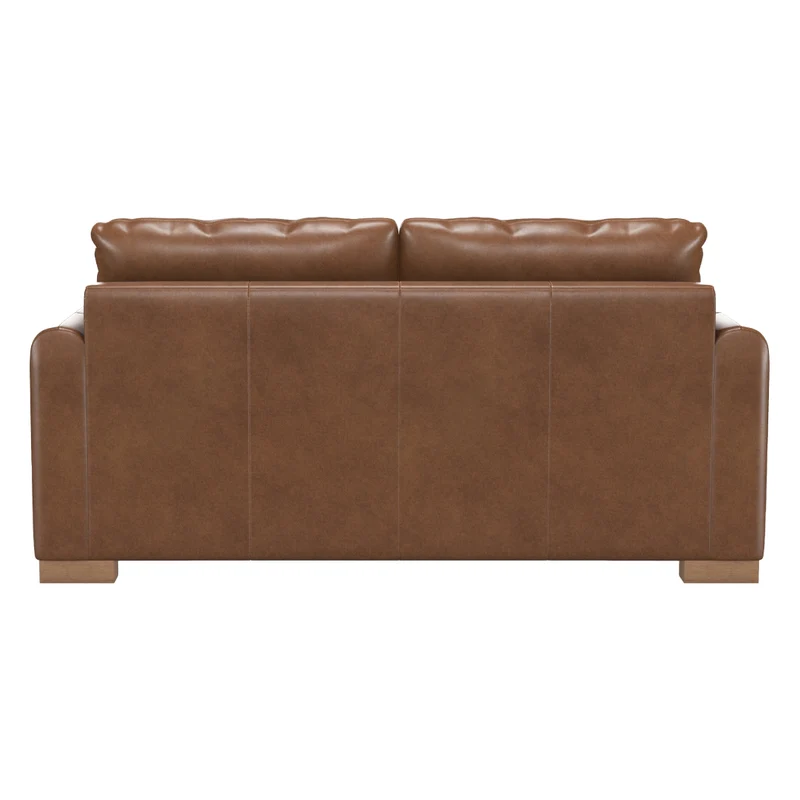 Causeuse stationnaire en cuir brun - Eliot