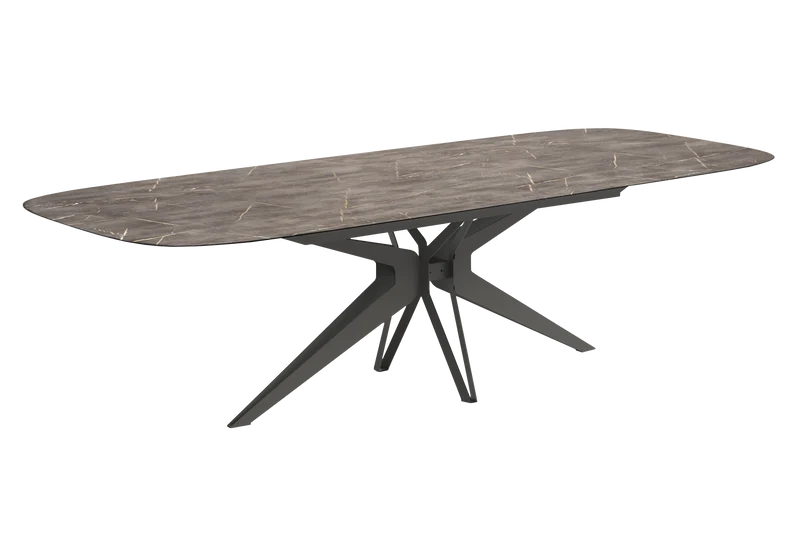 Table à manger extensible marbre doré - Hexagon