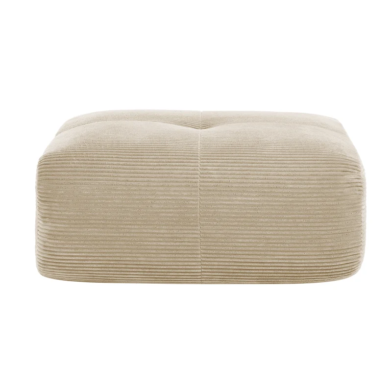 Tabouret en tissu côtelé pour canapé, beige, 1 PCS
