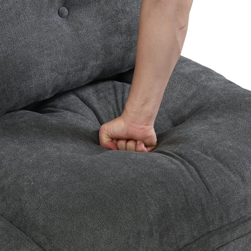 Ensemble de canapés modulables et séparables 4 places avec rangement, revêtu de chenille, gris