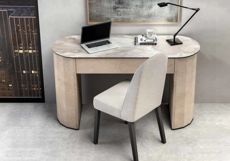 Chaise design italien en tissu bouclé – Dune