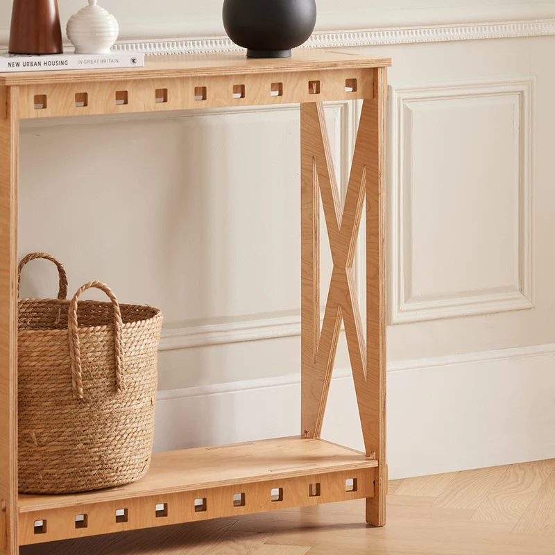 SoBuy HFSB01-N Table Console en Bois, Console Entrée Design, Bouts de Canapé, Table Décorative en Tenons et Mortaises