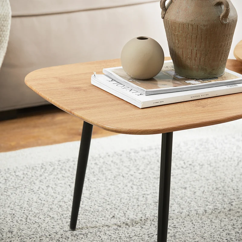 SoBuy FBT127-N Table Basse Table de Salon, Meuble de Salon Design, Structure en métal avec 2 Plateaux