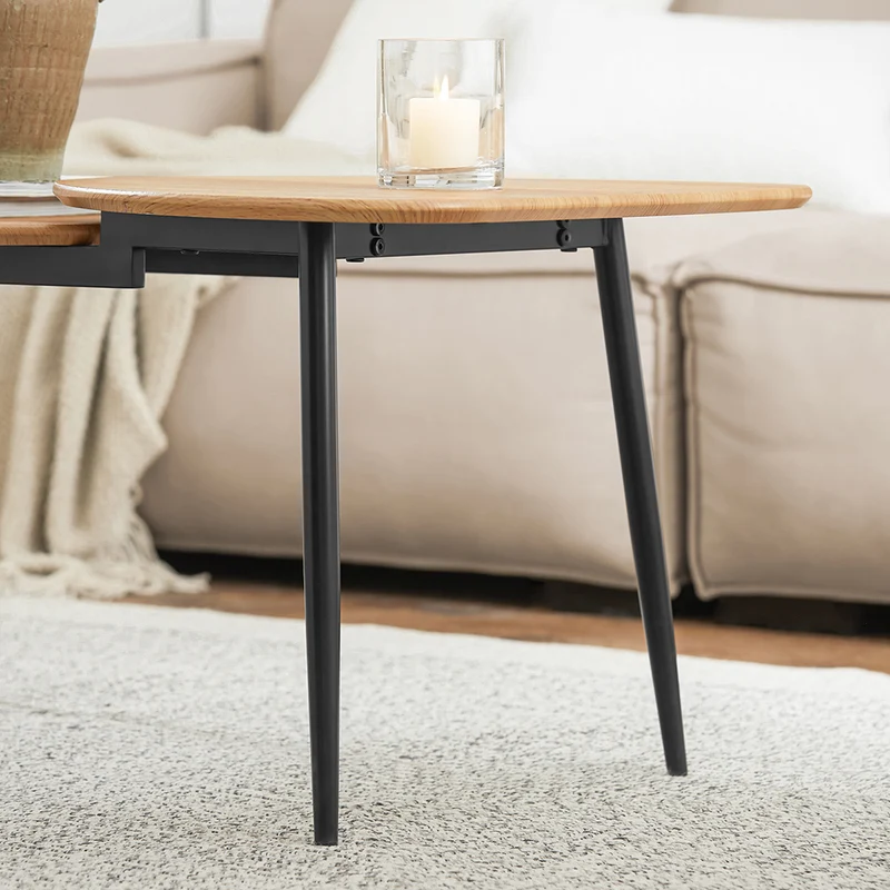 SoBuy FBT127-N Table Basse Table de Salon, Meuble de Salon Design, Structure en métal avec 2 Plateaux