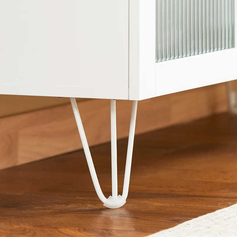 SoBuy FSB86-W Buffet Bas, Commode Armoire de Rangement, Buffet Bahut pour Cuisine Salle à Manger Salon Entrée avec Placard, 3 Tiroirs et 2 Portes Vitrées, 108 x 40 x 85 cm, Blanc