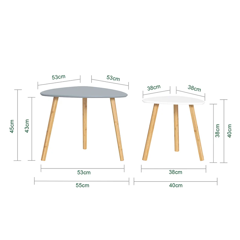 SoBuy FBT74-HG Tables Basses Gigognes Table café Table d'Appoint Table Basse Guéridon, Set de 2