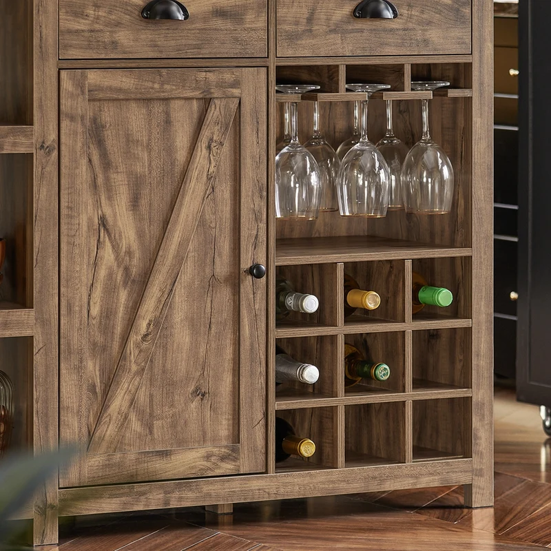SoBuy SVW20-N îlot Central de Cuisine, Comptoir, Placard, Buffet, Armoire de Cuisine avec Porte-Verres et Porte-Bouteilles