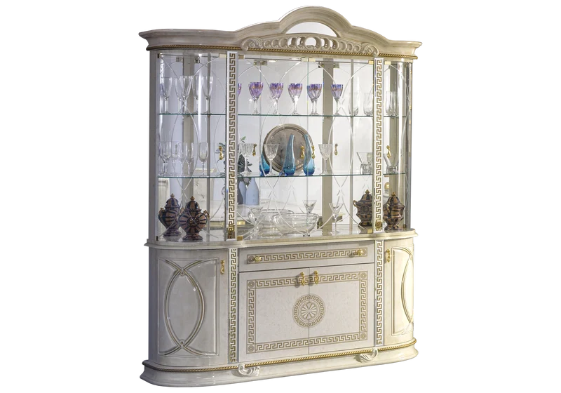 Salle à manger baroque beige doré complète - CROWN