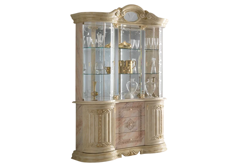 Salle à manger baroque beige marbré doré compacte - NOBILE
