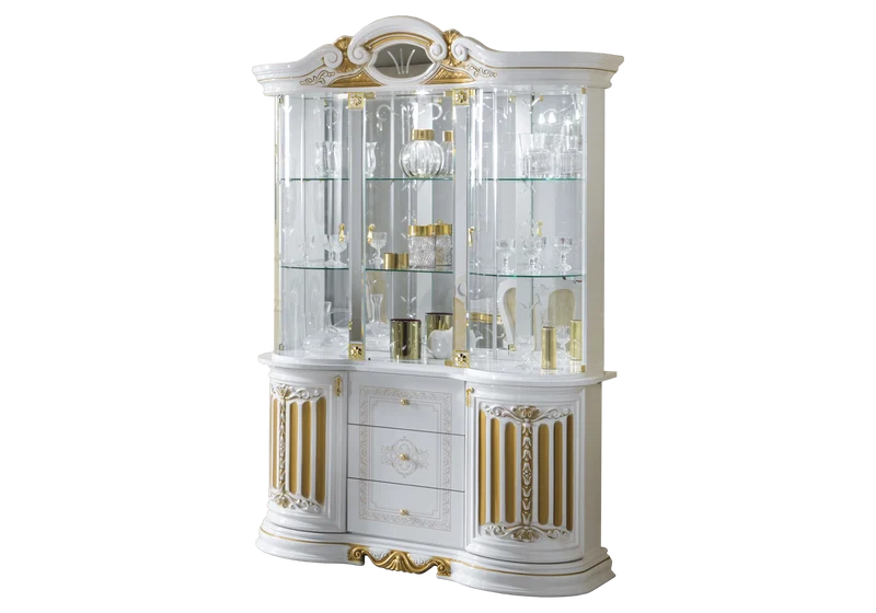 Salle à manger baroque blanc doré compacte - NOBILE