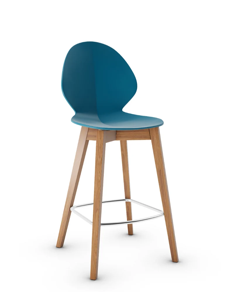 Tabouret Calligaris - Basil (Pieds en bois) CS1495