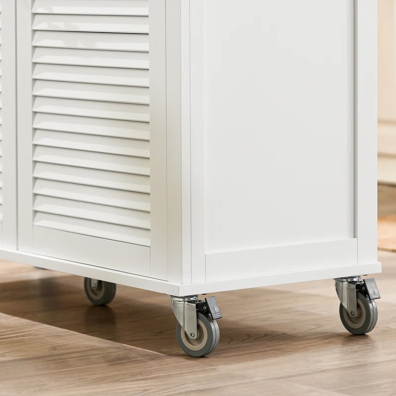 SoBuy FKW84-II-WN Desserte sur roulettes Meuble de Cuisine de Service Roulant avec Plans de Travail Rabattable