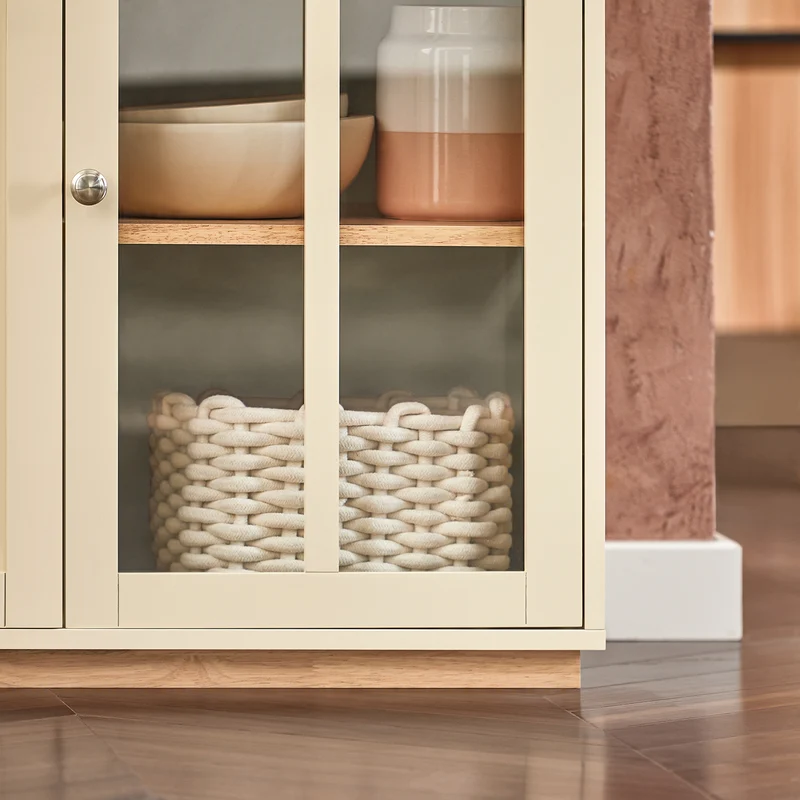 SoBuy FSB80-MI Buffet Placard de Cuisine Meuble de Rangement Armoire de Cuisine Multi-rangements avec 3 Portes Meuble d'entrée Meuble latéral
