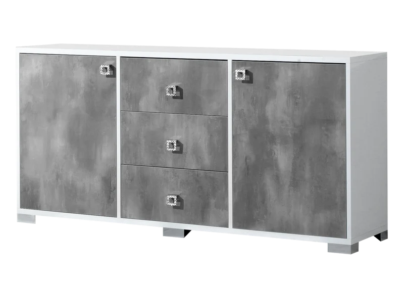 Salle à manger laquée effet béton gris – SARAH