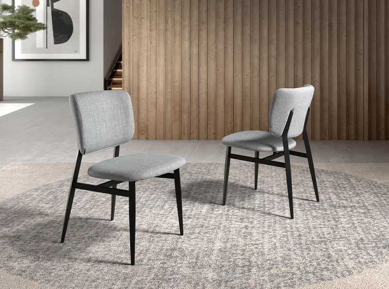 Chaise de salle à manger Angel Cerdá 4147 en tissu gris clair