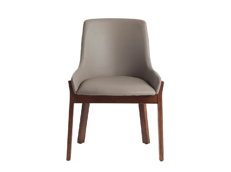 Chaise de salle à manger design en similicuir vison et bois de noyer – Angel Cerdá 4017