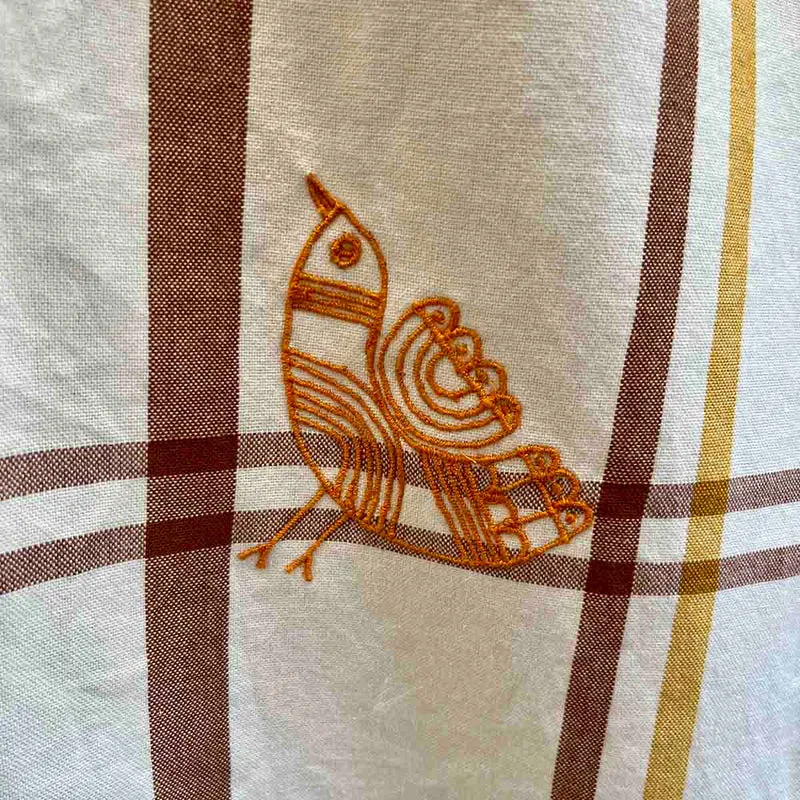 NAPPE BRODERIE OISEAU
