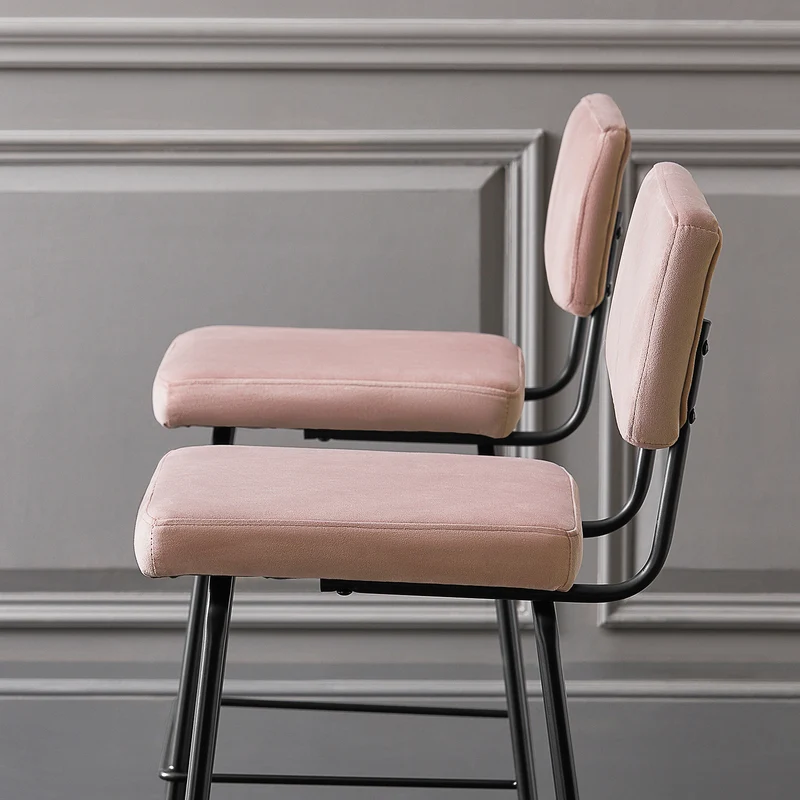 SoBuy FST90-Px2 Lot de 2 Tabourets de Bar Design Tabouret Haut de Bistrot avec Dossier et Repose-Pieds, Tabouret de Comptoir, Chaise de Bar