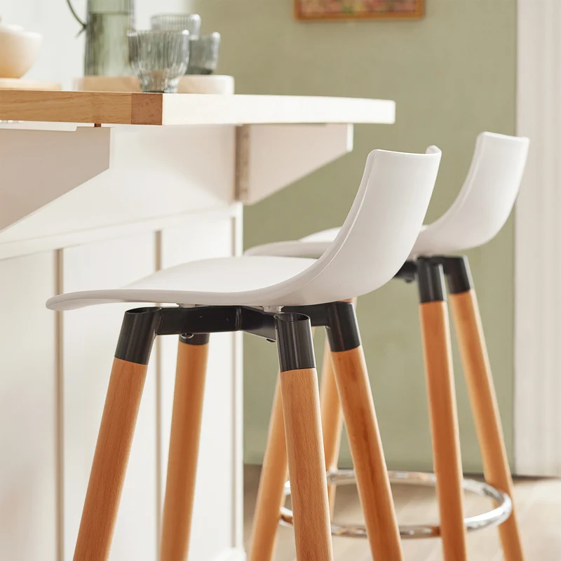 SoBuy FST86-W Tabouret de Bar Tabouret Haut de Bistrot Chaise de Bar avec Repose-Pieds et Dossier