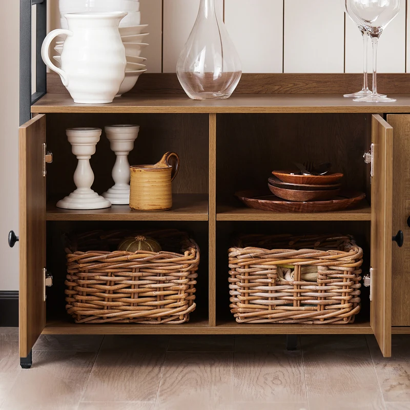 SoBuy FSB63-PF Buffet Meuble de Rangement Armoire Multi-rangements avec 3 Portes, pour Cuisine, Salle à Manger, Salon, Cadre en Acier Stable