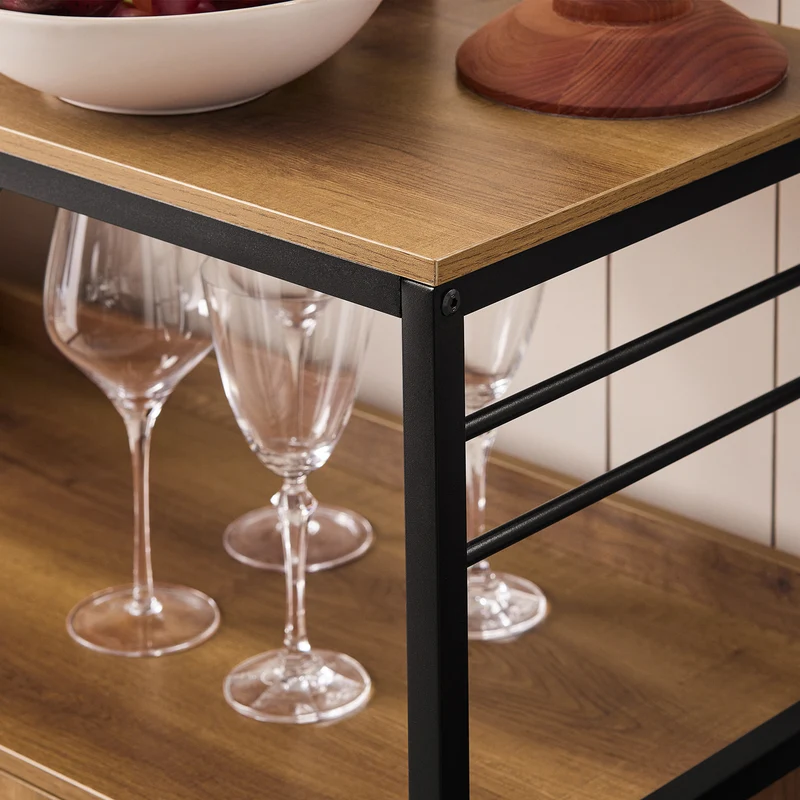 SoBuy FSB63-PF Buffet Meuble de Rangement Armoire Multi-rangements avec 3 Portes, pour Cuisine, Salle à Manger, Salon, Cadre en Acier Stable