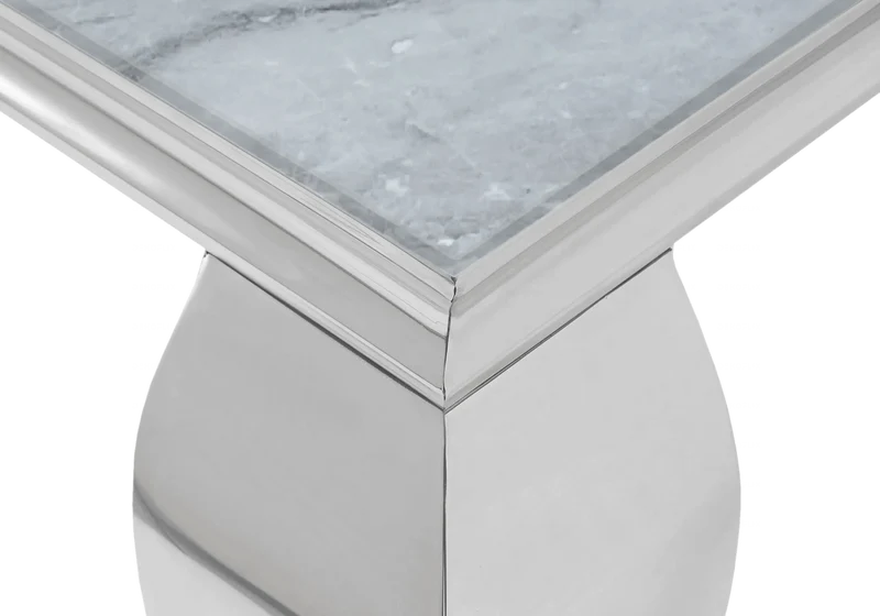 Salle à manger complète marbre gris argent – Neo