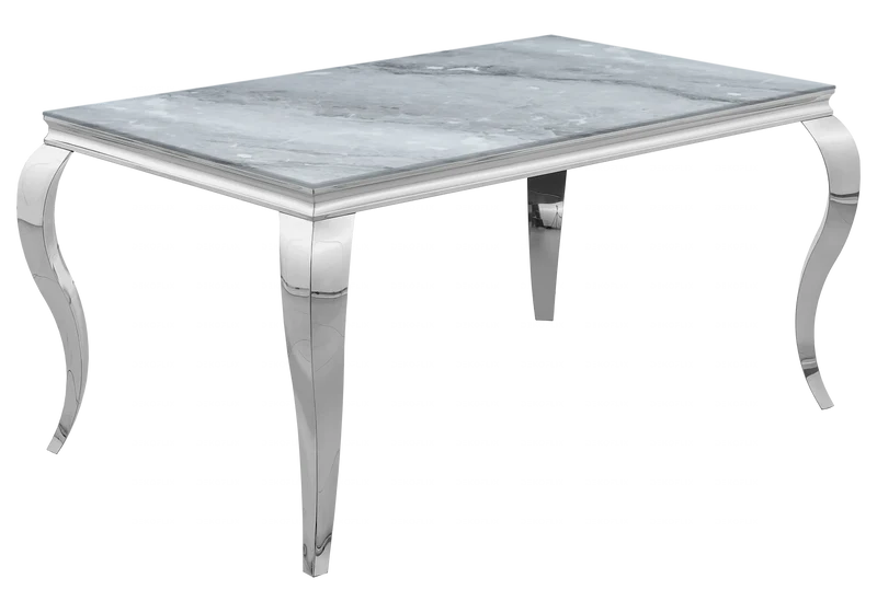 Salle à manger complète marbre gris argent – Neo